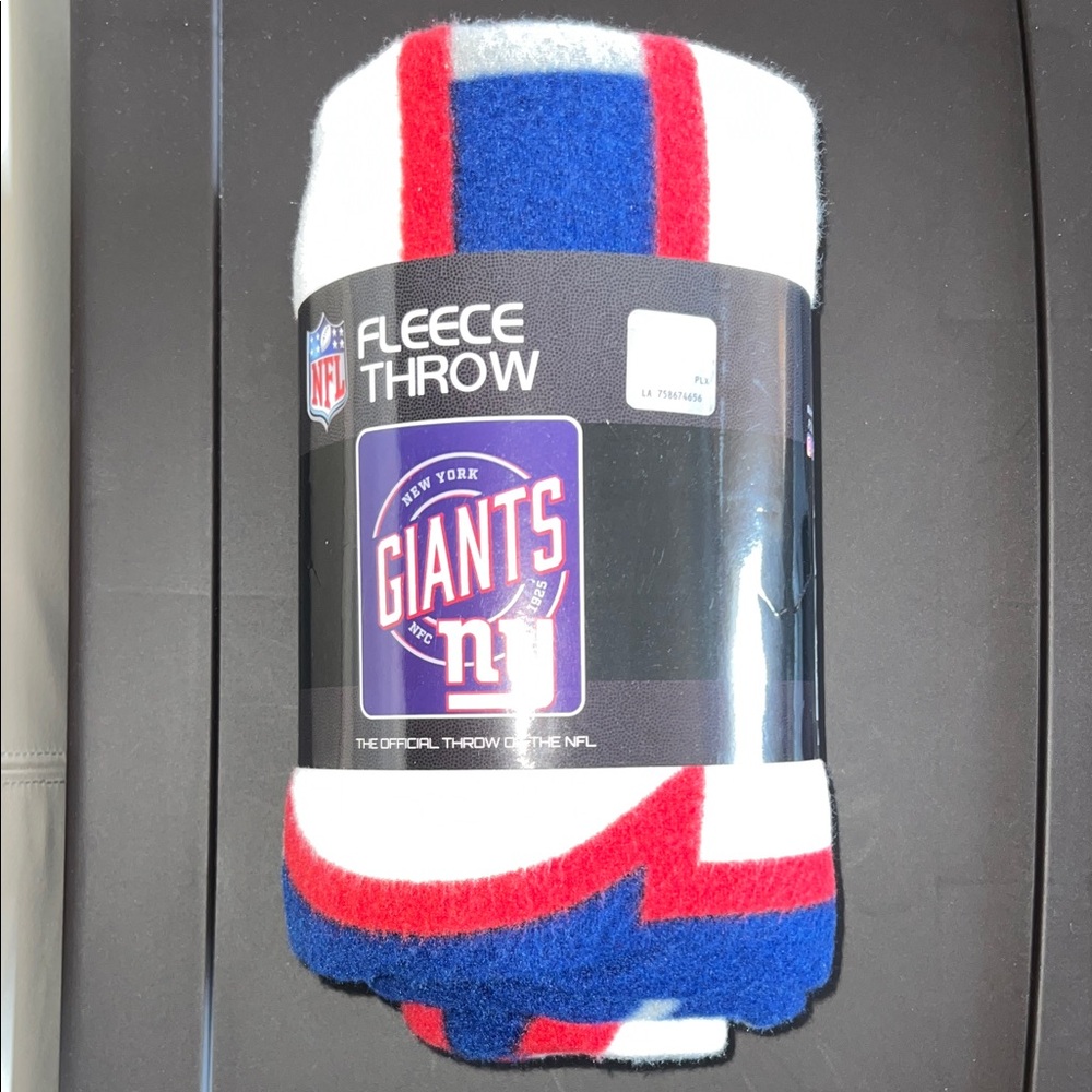 NFL Giants Fleece Throw Blanket - Blue, Red, White